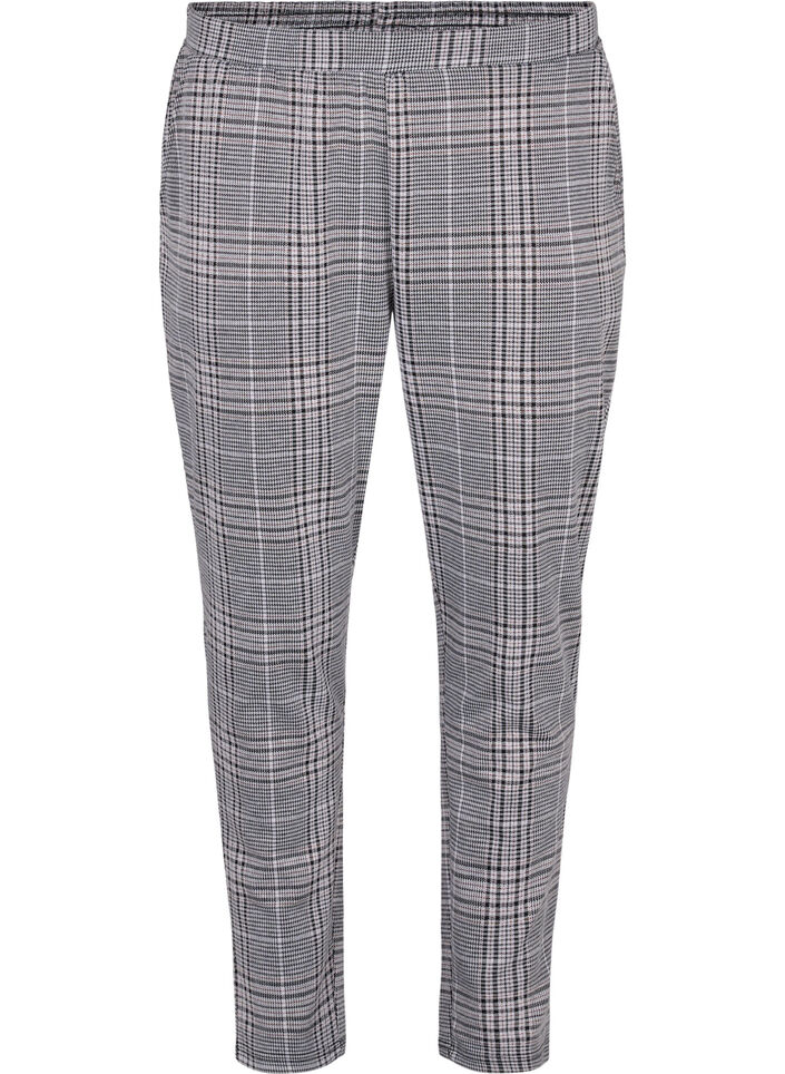 Pantalon court Maddison à carreaux, Black Check, Packshot image number 0