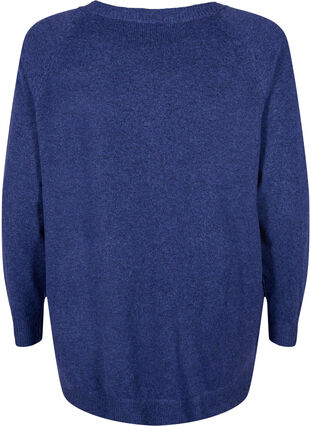 Pull en tricot avec des boutons, Navy Blazer Mel., Packshot image number 1