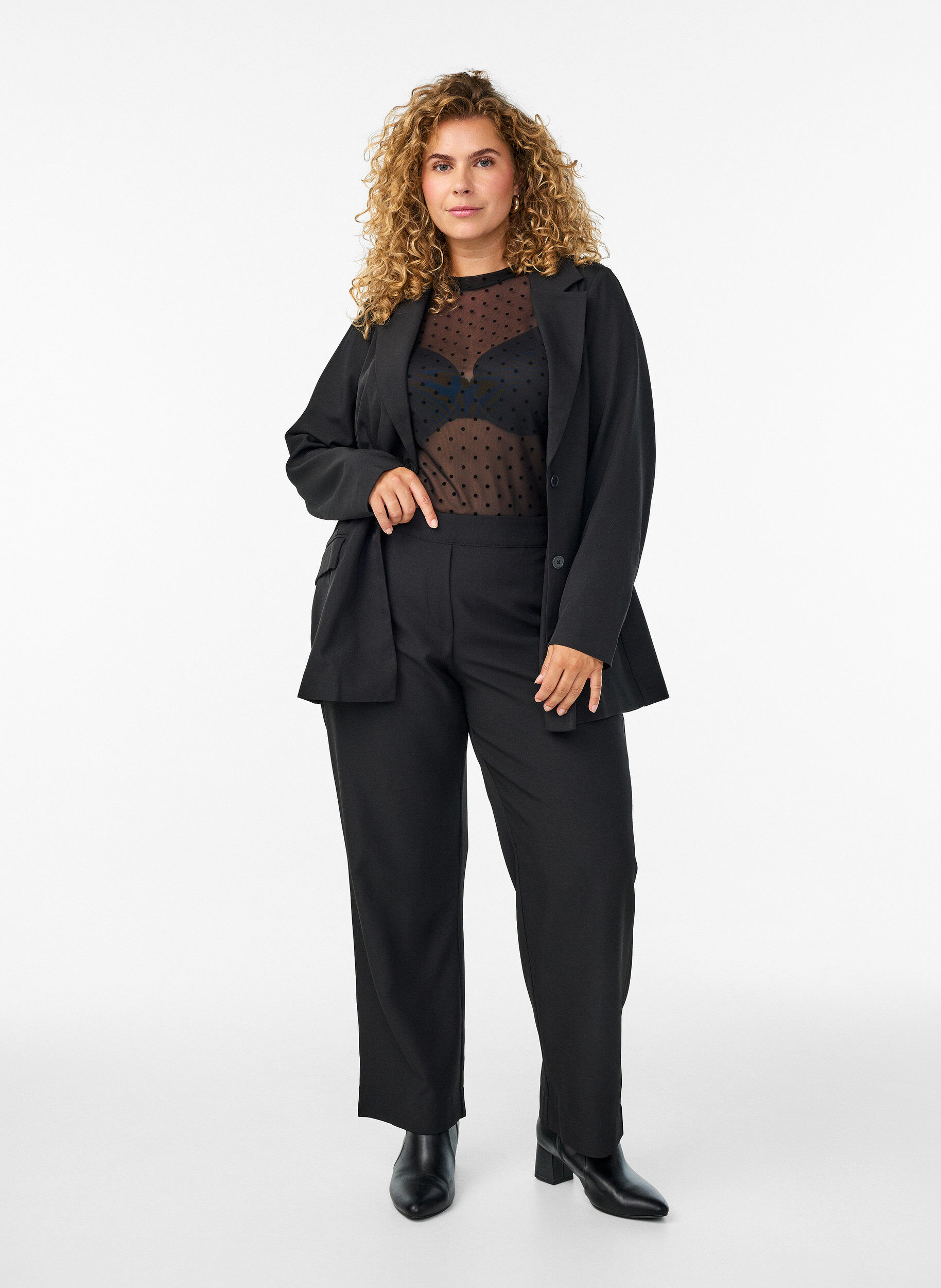 Pantalon ample avec poches, Noir, Model