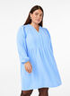 FLASH - Robe courte avec des plis et des manches longues, Bleu Clair, Model image number 0