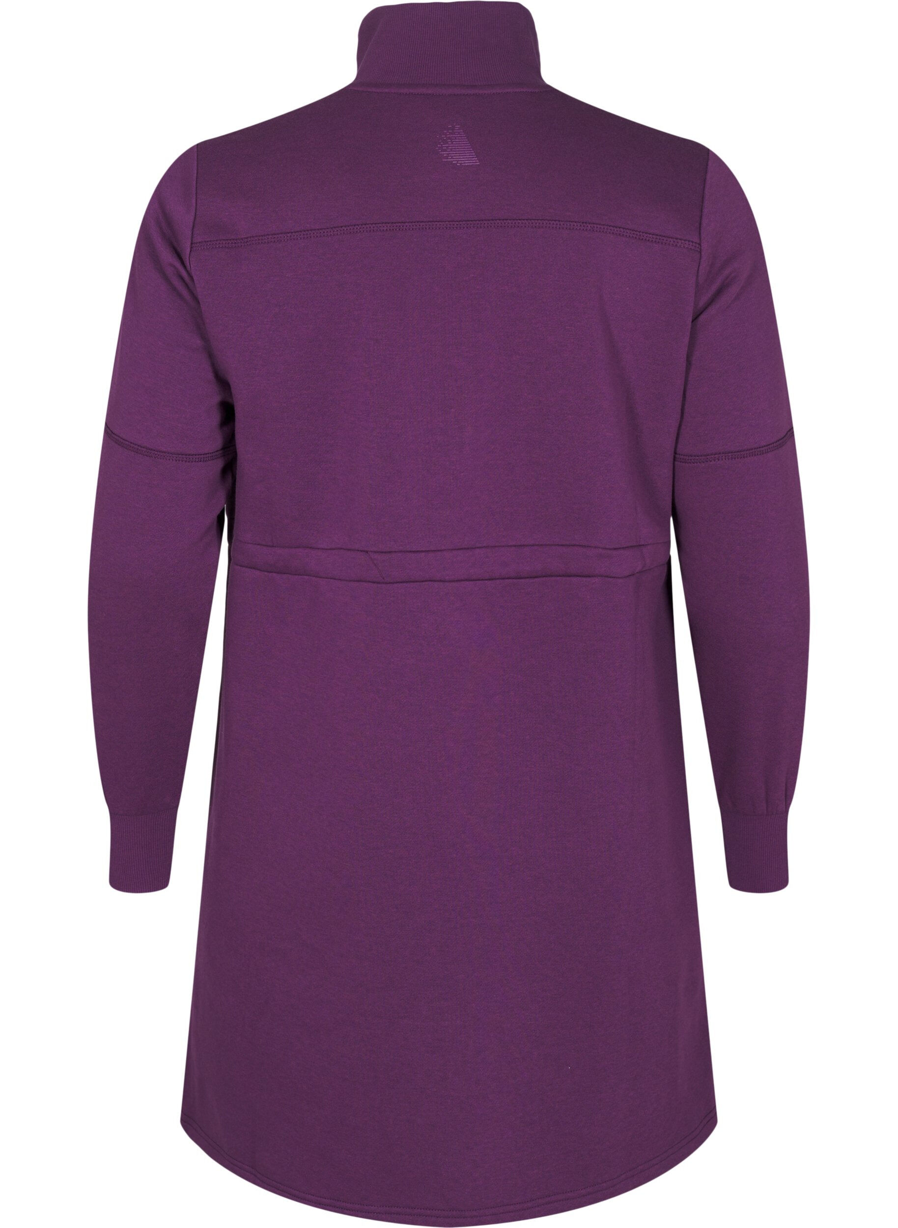 Zizzi Sweat-shirt court avec un col haut et une taille ajustable, Deep Purple, Packshot image number 1