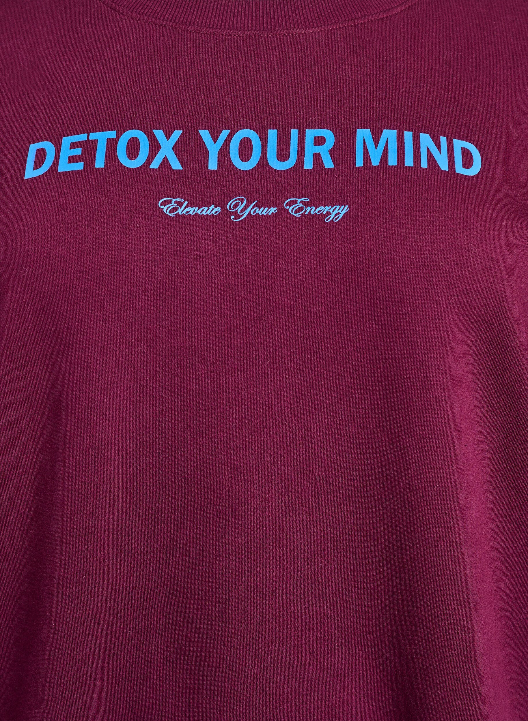 ZizziSweat-shirt avec imprim&eacute; texte, Bordeaux fonc&eacute;, Packshot image number 2