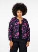 Veste en jacquard à motif floral, Black w. Red Rose, Model image number 0