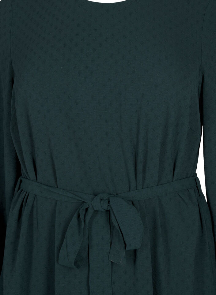 Robe courte texturée avec ceinture nouée, Scarab, Packshot image number 2