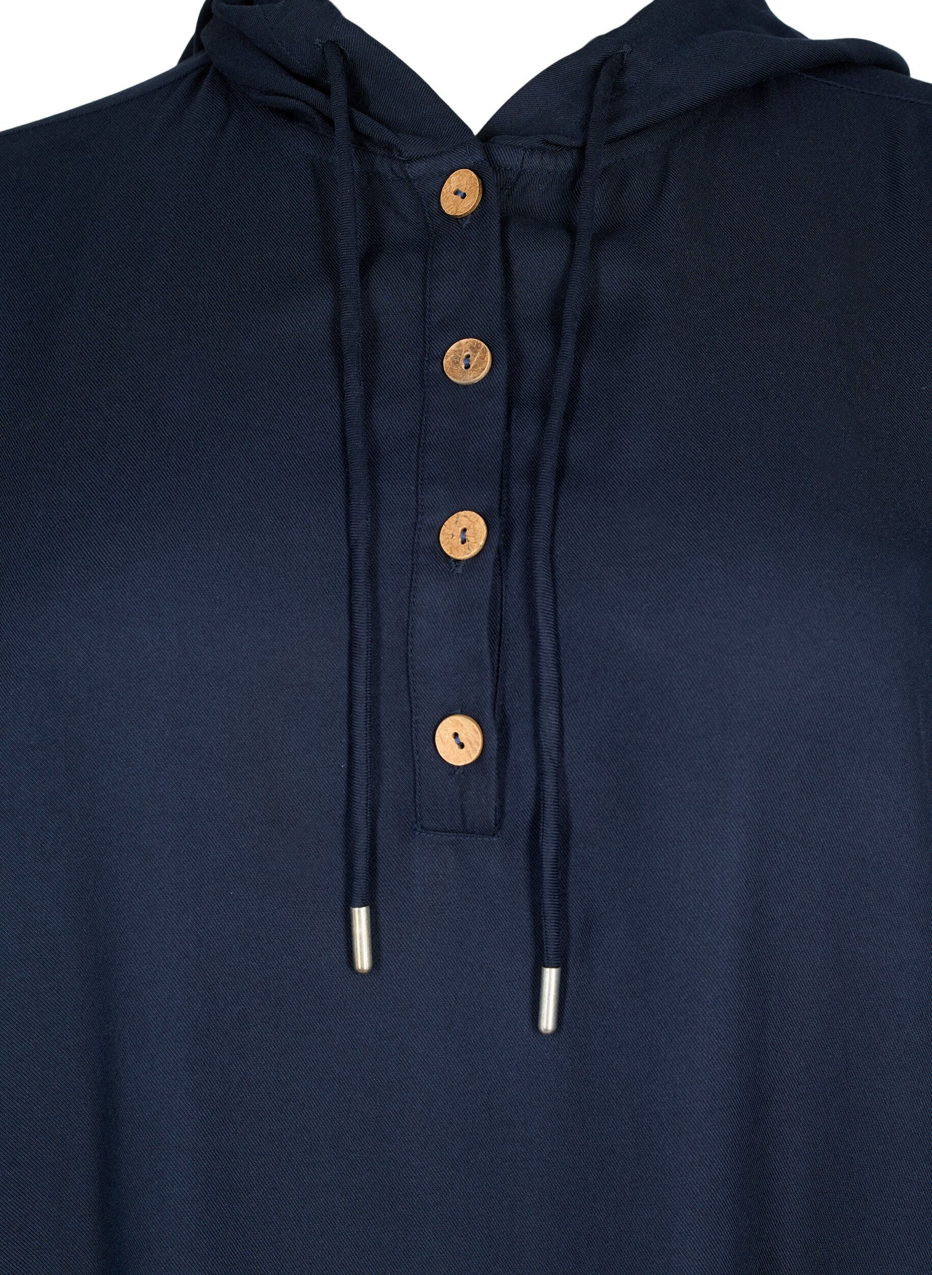 ZizziTunique en viscose avec capuche, Navy Blazer, Packshot image number 2