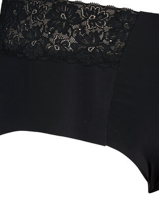 2-pack de culottes avec dentelle et taille régulière, Black, Packshot image number 3