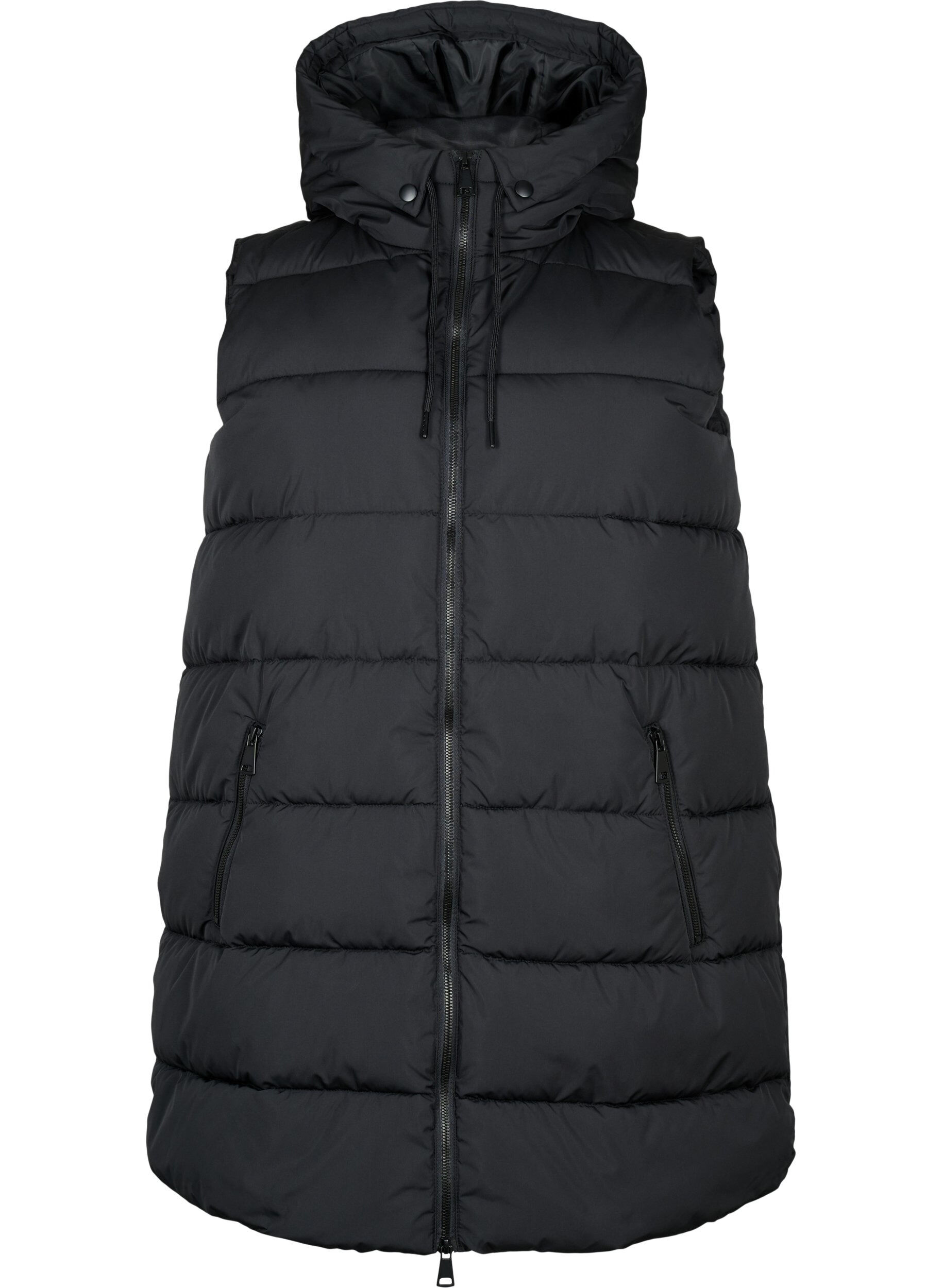 ZizziVeste longue avec capuche et poches, Noir, Packshot image number 0