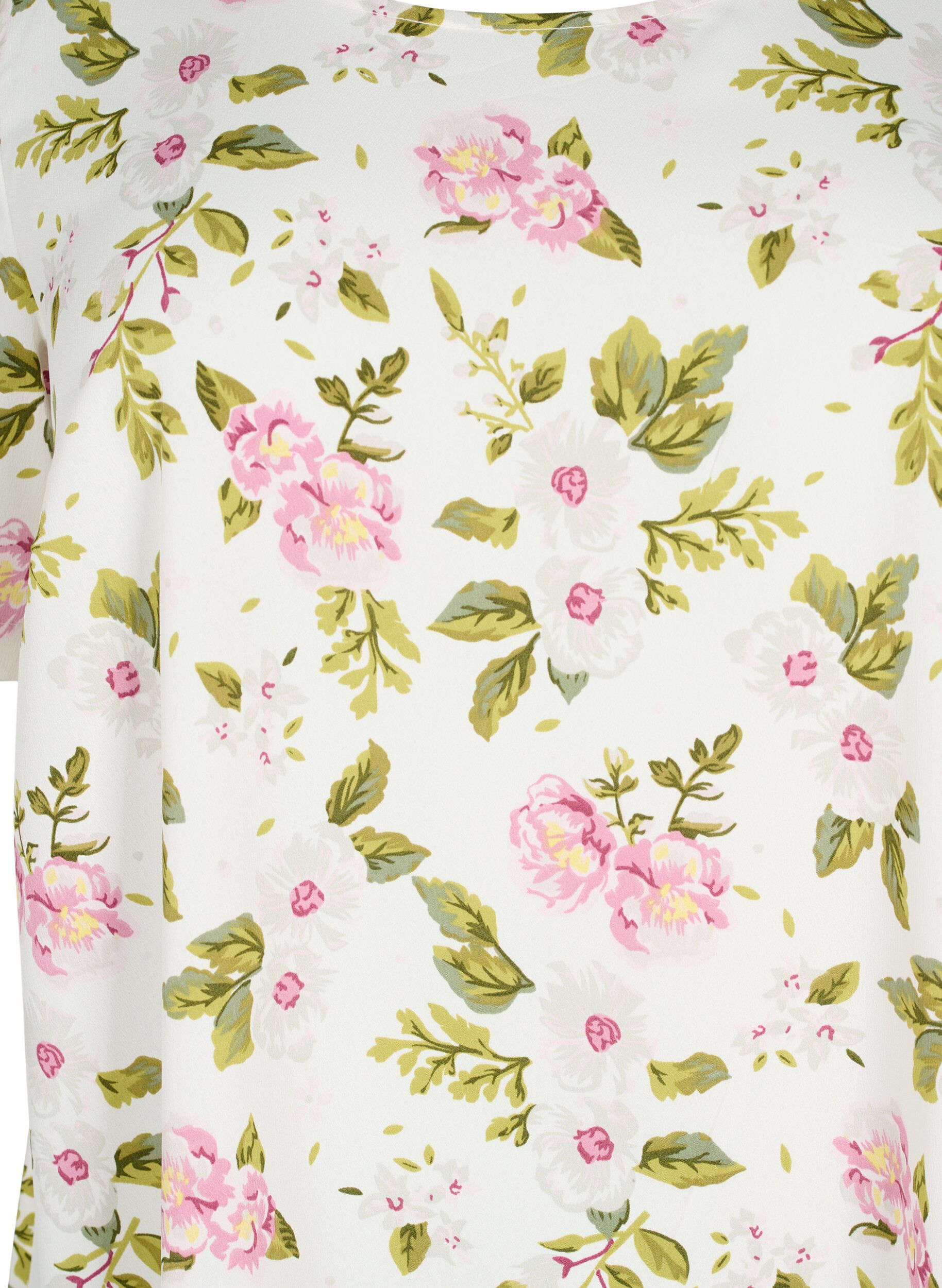 Zizzi FLASH - Blouse &agrave; manches courtes et imprim&eacute;e, Off White Flower, Packshot image number 2