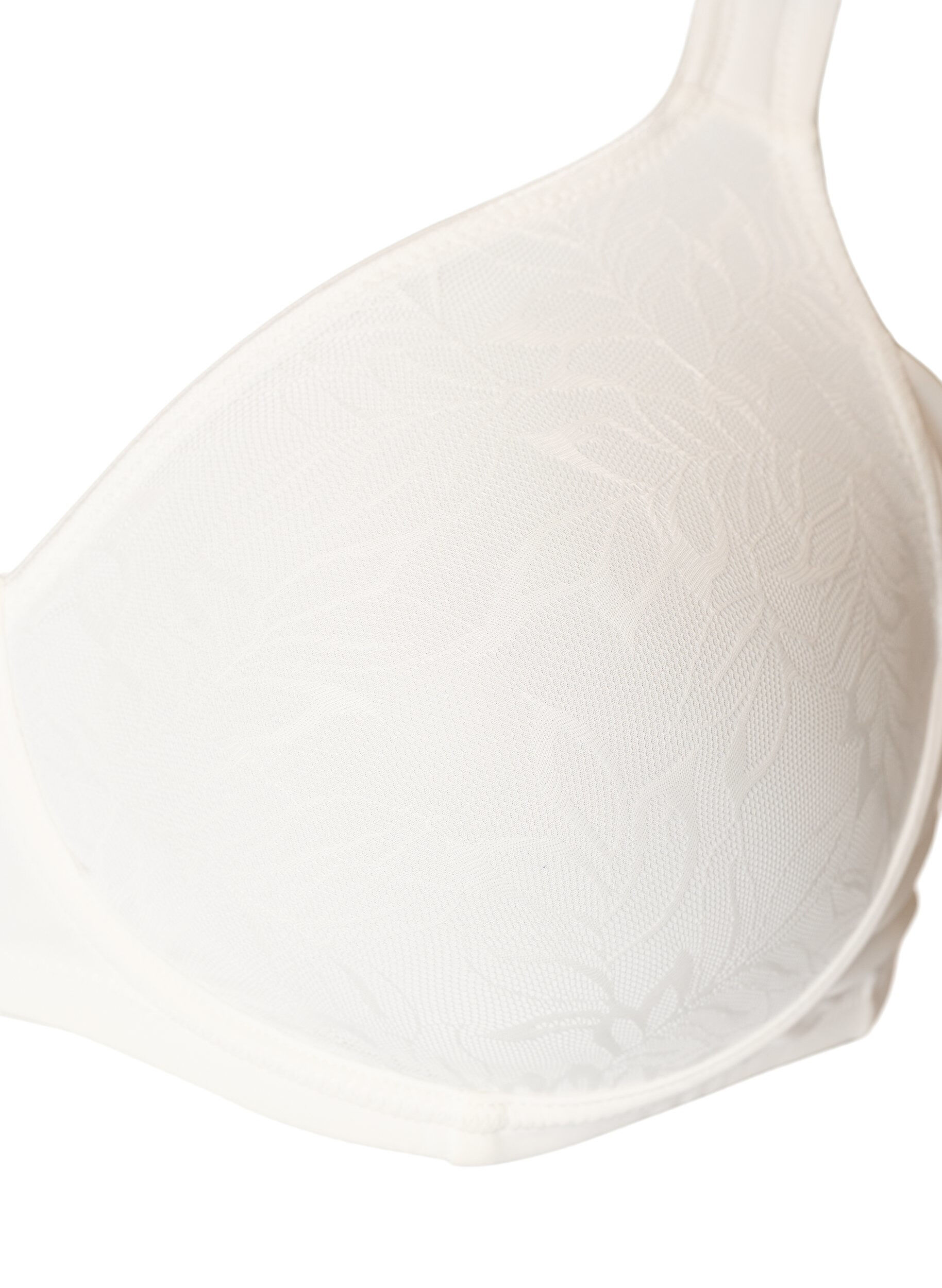 ZizziSoutien-gorge confort avec superposition en dentelle et bonnets moul&eacute;s, Blanc, Packshot image number 2