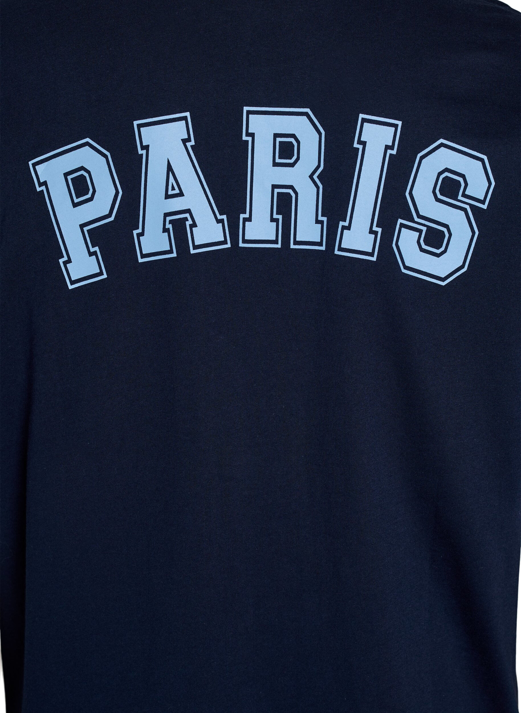 ZizziRobe T-shirt courte avec d&eacute;tails sport, Bleu, Packshot image number 3