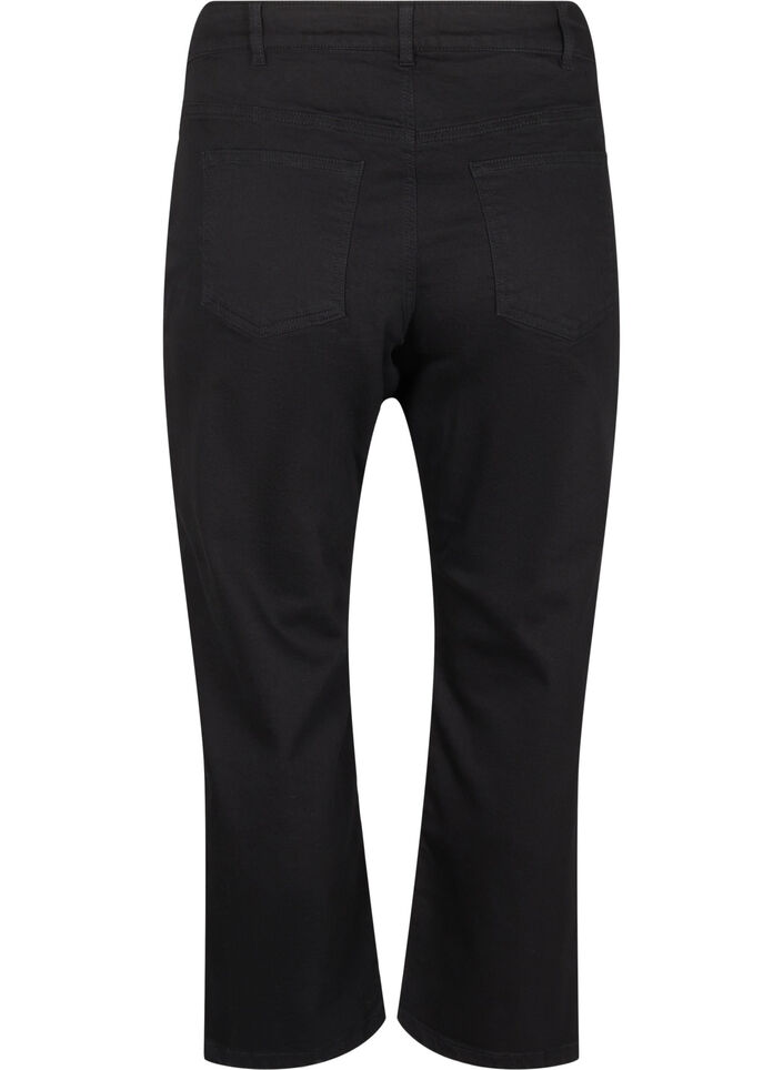 Vera jeans cropped &agrave; coupe droite, Noir, Packshot image number 1