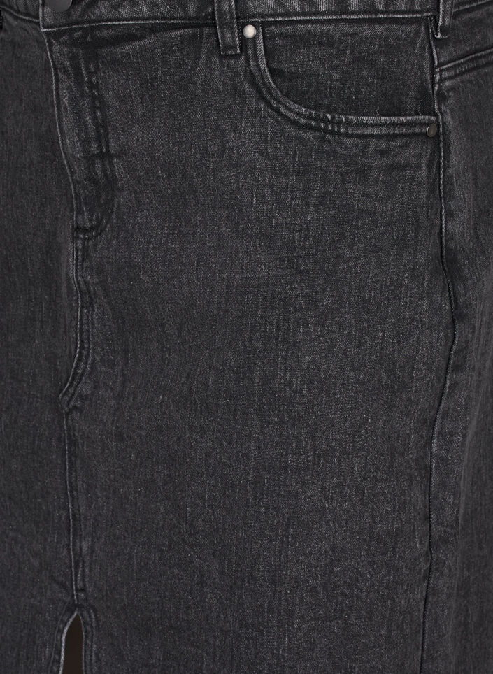 Jupe en denim avec fente sur le devant, Dark Grey Denim, Packshot image number 2