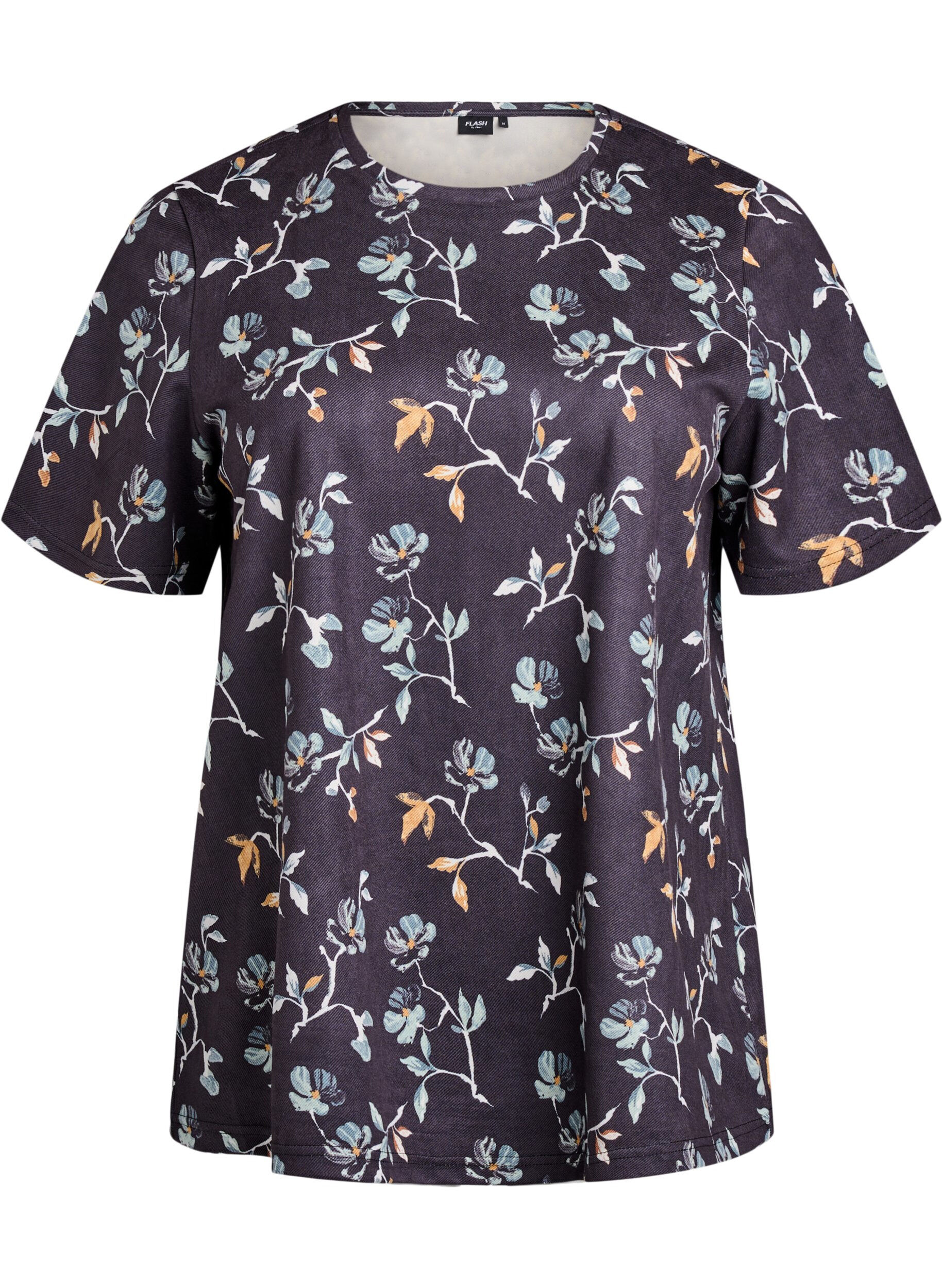 Zizzi FLASH - T-shirt &agrave; imprim&eacute; floral, Noir, Packshot image number 0
