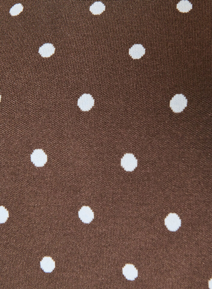 Blouse en maille &agrave; manches courtes &agrave; pois, Marron, Packshot image number 2
