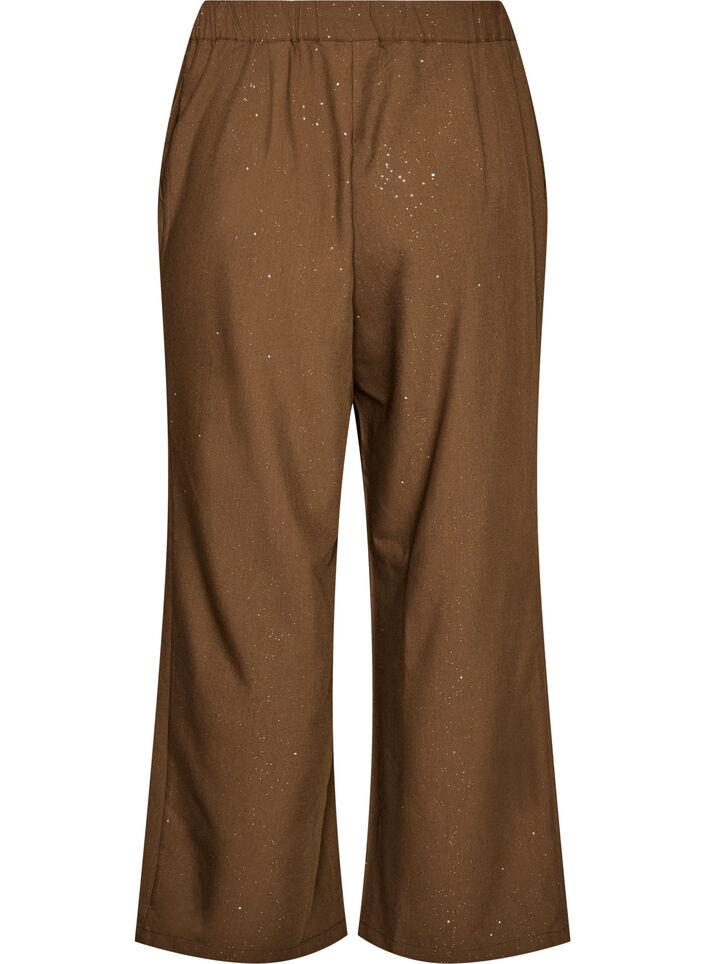 Pantalon &agrave; coupe ample avec paillettes, Marron, Packshot image number 1