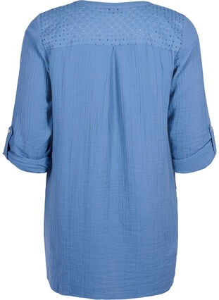 Tunique en coton avec broderie anglaise, Moonlight Blue, Packshot image number 1