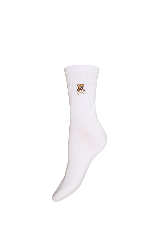 Chaussettes en coton avec motif, Blanc, Packshot image number 0