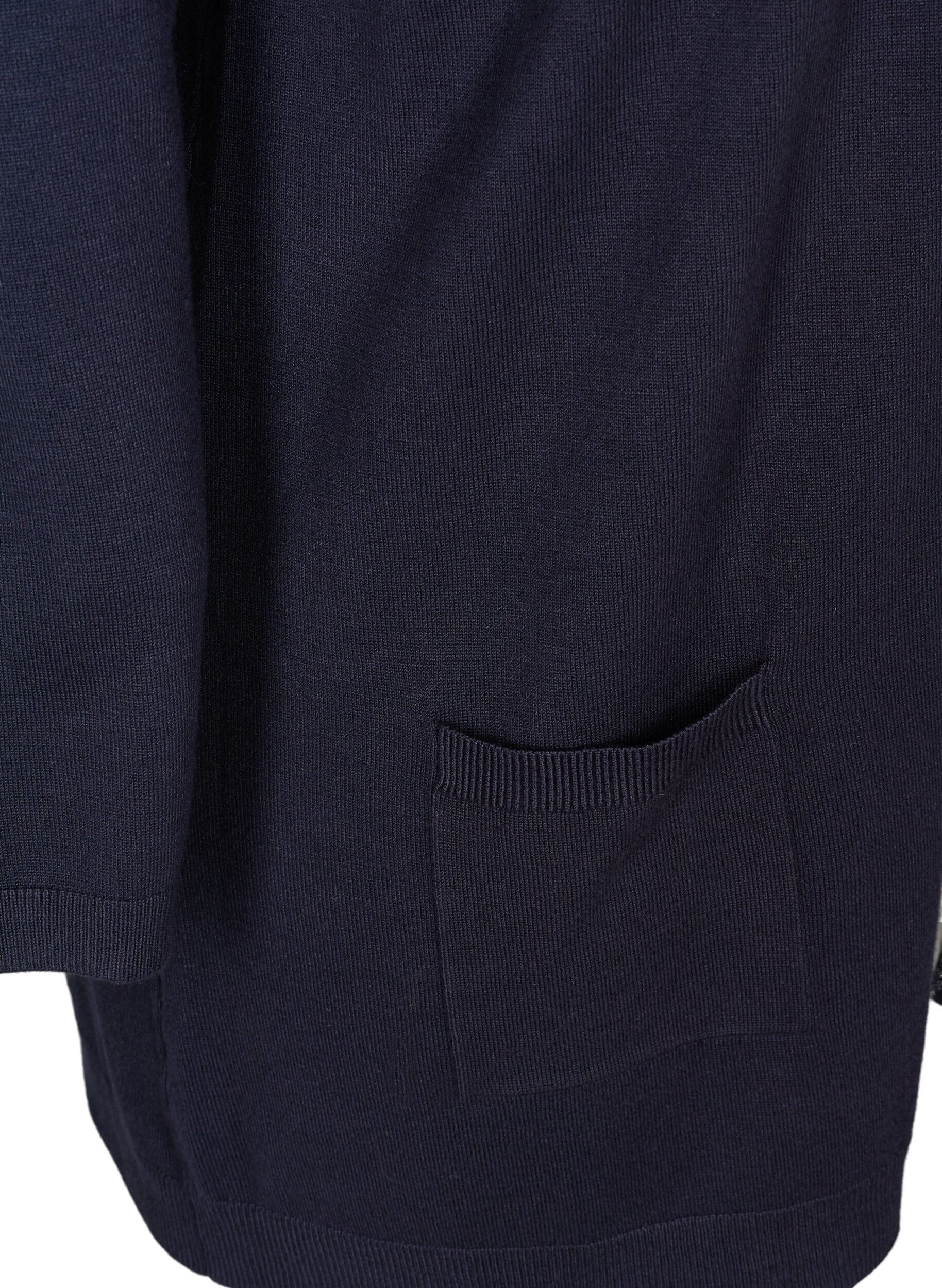 ZizziLong cardigan tricot&eacute; dans un m&eacute;lange de viscose, Bleu, Packshot image number 3