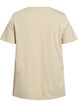 T-shirt en coton bio avec inscription perlée, Beige, Packshot image number 1