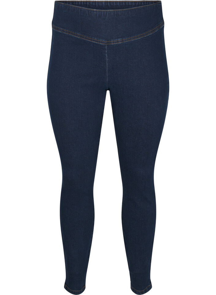 Jegging extensible taille haute, Dark Blue, Packshot image number 0