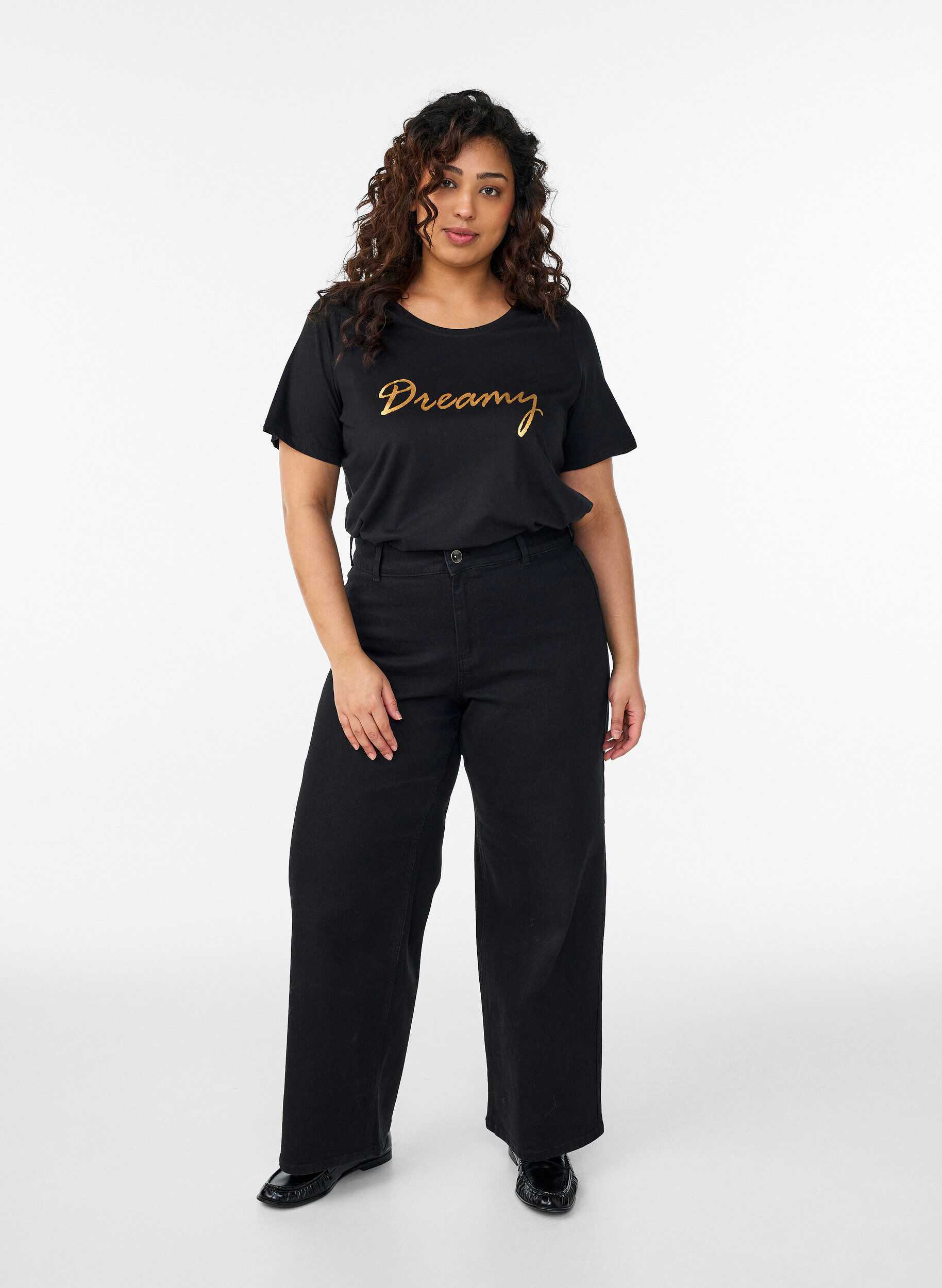 Zizzi FLASH - T-shirt imprim&eacute;, Noir, Model image number 1