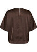 Blouse en satin avec strass et manches au coude, Marron, Packshot image number 1