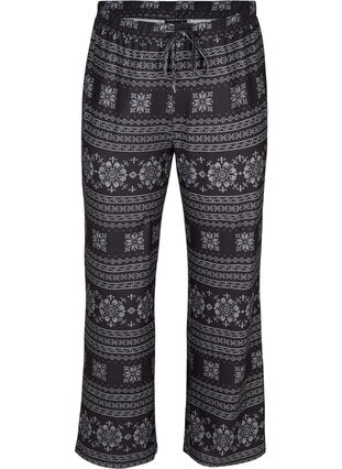Pantalon de nuit à motifs avec cordon de serrage, Black AOP, Packshot image number 0