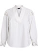 Blouse avec col en V et détails en broderie anglaise, Blanc, Packshot image number 0