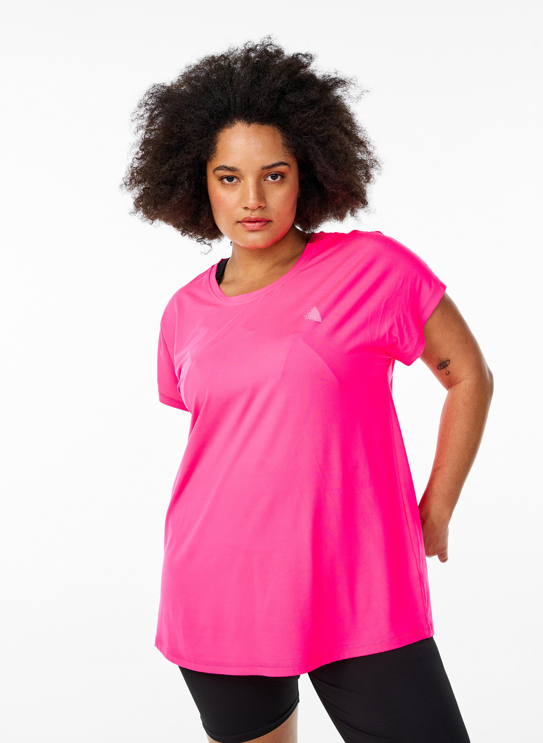 ZizziT-shirt de sport couleur unie, Rose, Model image number 0