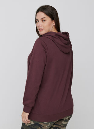 Sweat-shirt en coton à capuche, Fudge, Model image number 1