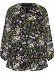 Tunique imprim&eacute;e florale en coupe A, Noir, Packshot image number 0
