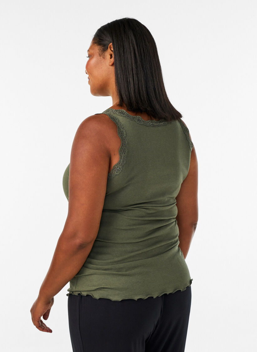 Haut &agrave; dentelle, Vert, Model image number 2
