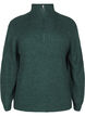 FLASH - Pull en tricot avec col haut et fermeture éclair, Vert foncé, Packshot image number 0