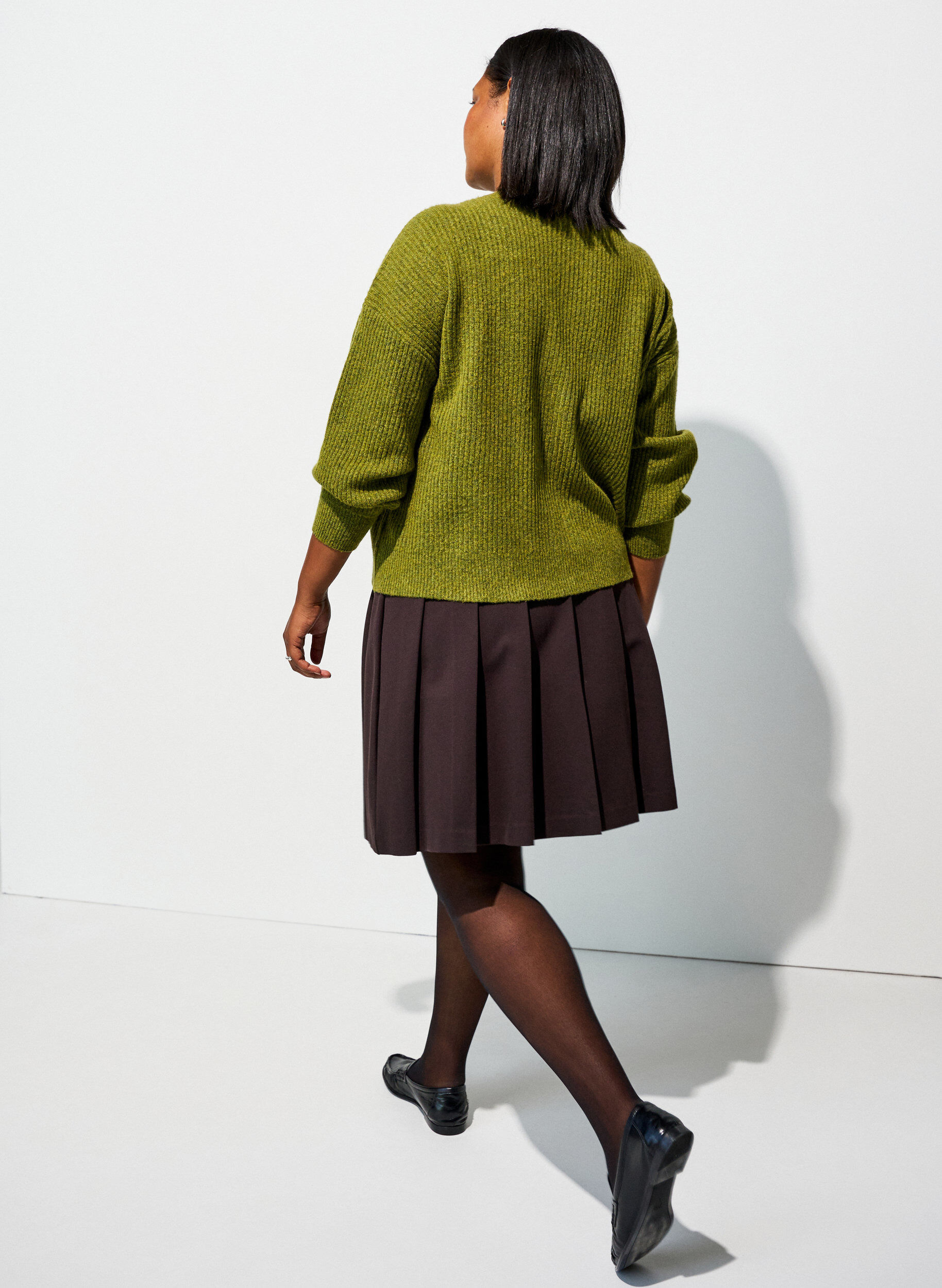 ZizziCardigan en tricot c&ocirc;tel&eacute; avec boutons, Vert clair, Model image number 2