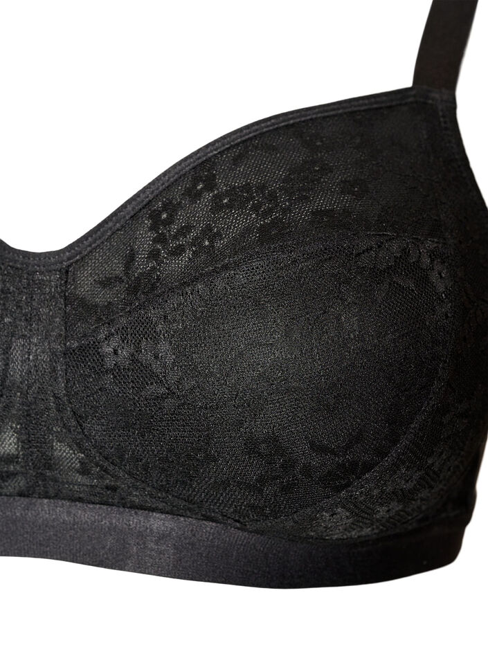 Soutien-gorge sans armatures avec dentelle, Noir, Packshot image number 2