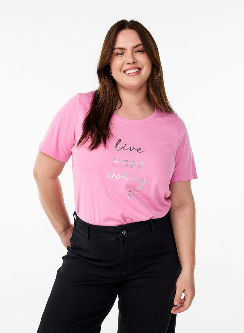 FLASH – T-shirt avec motif, Rose, Model image number 0