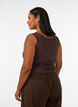 Top Basic ajust&eacute; en tissu lisse, Marron, Model image number 2
