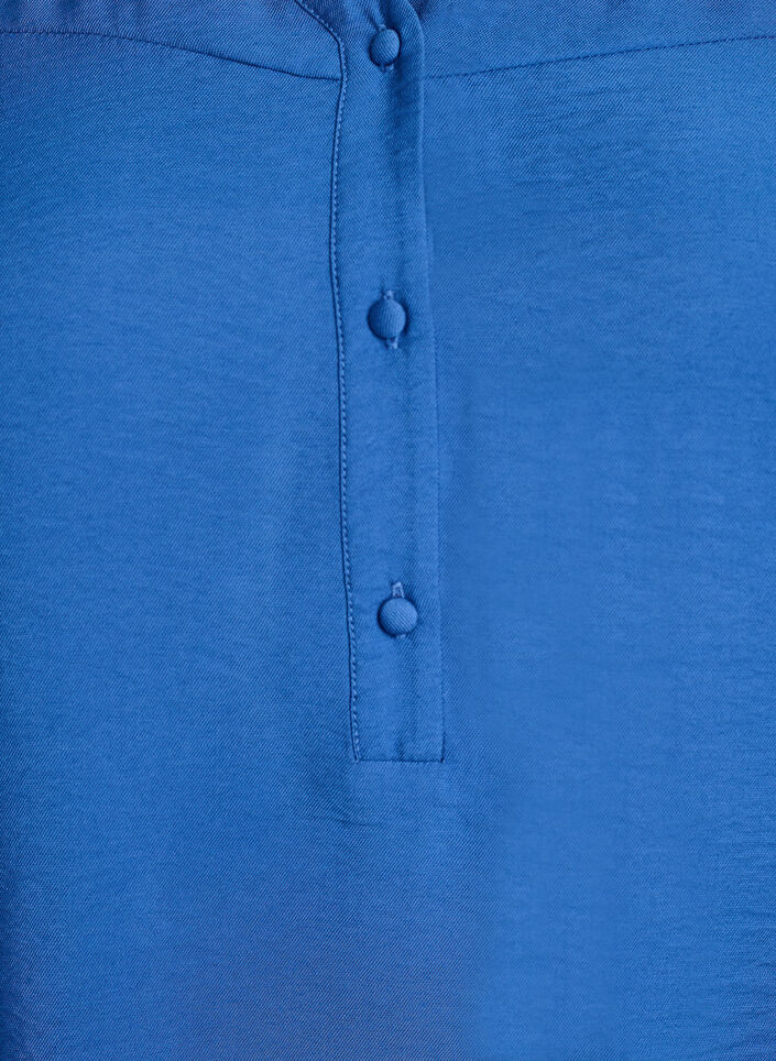 Blouse en viscose avec smock et d&eacute;tails fronc&eacute;s, Bleu, Packshot image number 2