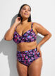 Culotte de bikini taille haute &agrave; motif, Violet, Model image number 0