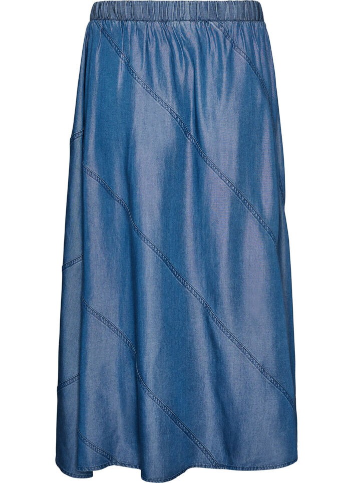 Jupe longue aspect denim en TENCEL&trade; Lyocell, Bleu, Packshot image number 1