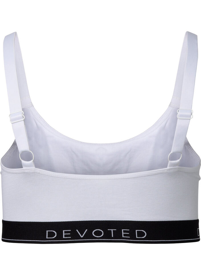 Soutien-gorge en coton à bretelles réglables, Blanc, Packshot image number 1