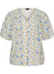 Chemise en coton &agrave; manches courtes avec col V, Bleu, Packshot image number 0