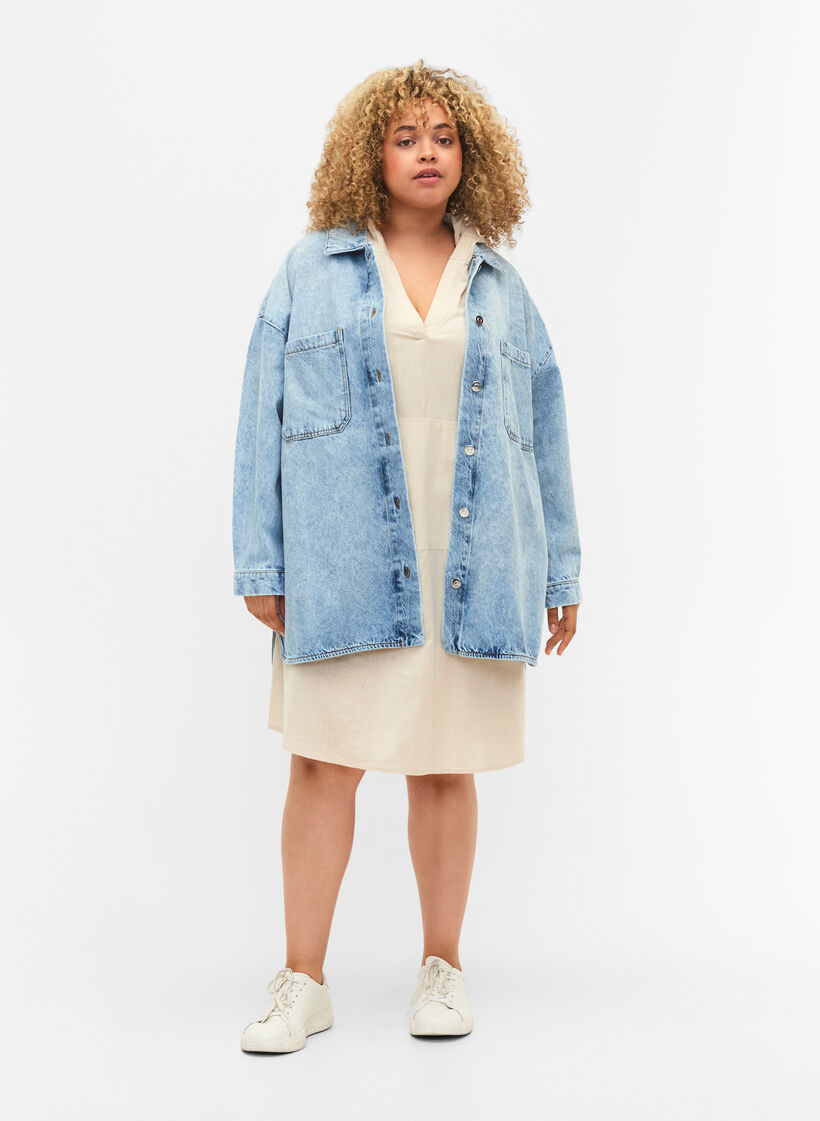 Veste en jean ample avec boutons, Light blue denim, Model image number 2