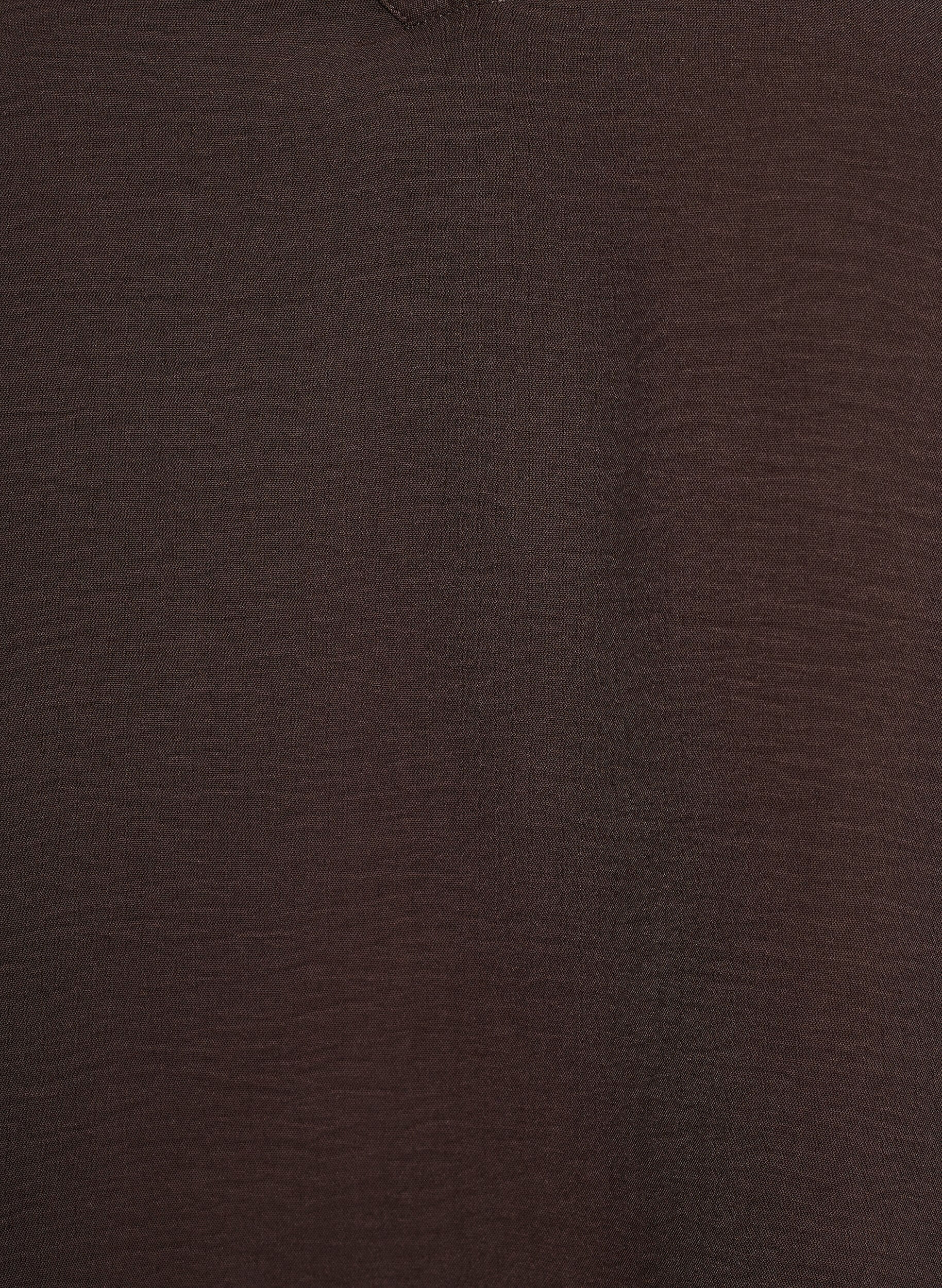 Zizzi Blouse avec poignets smock&eacute;s et col en V, Marron, Packshot image number 2