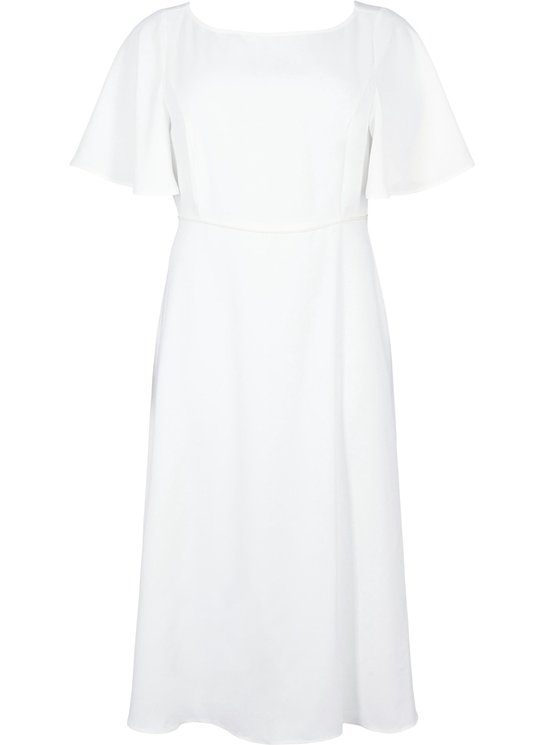 Zizzi Robe de soir&eacute;e coupe empire, Bright White, Packshot image number 0