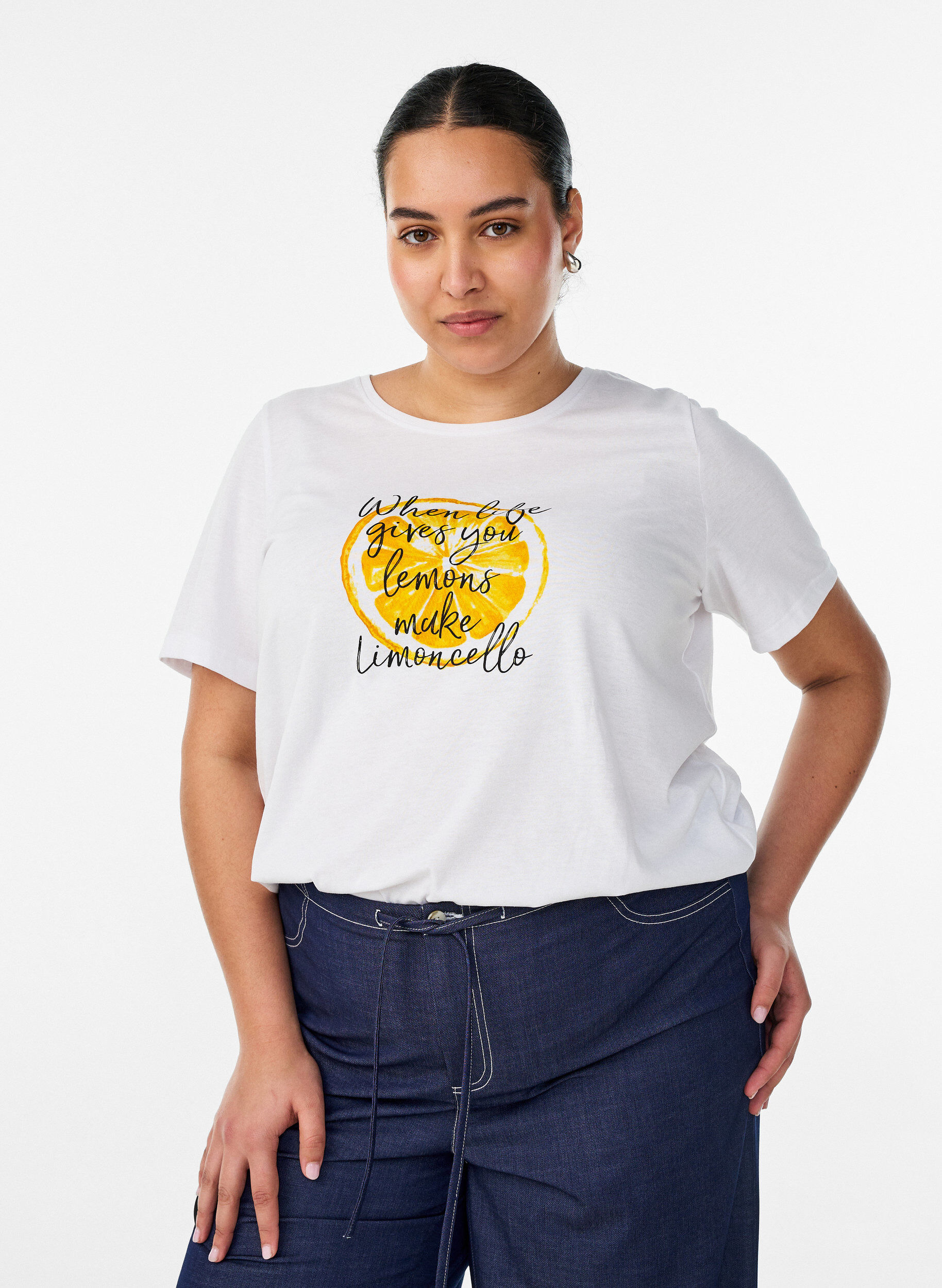 T-shirt imprim&eacute;, Blanc, Model