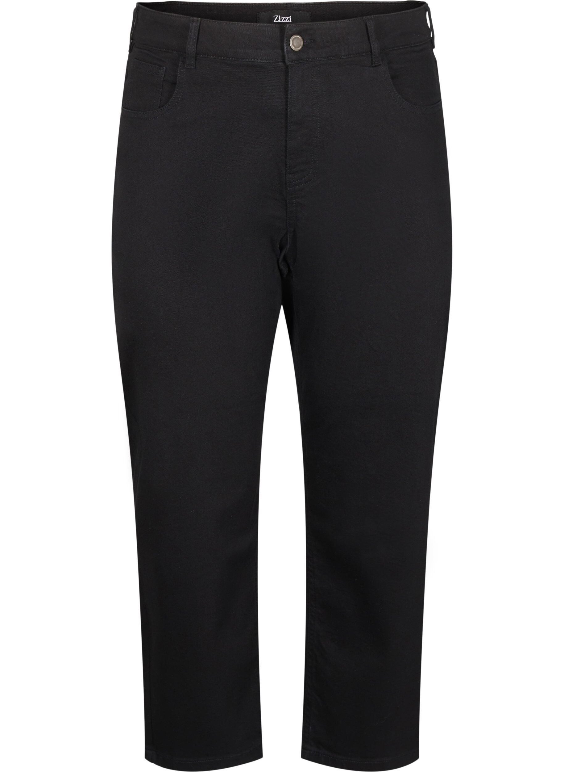 ZizziVera jeans cropped &agrave; coupe droite, Noir, Packshot image number 0