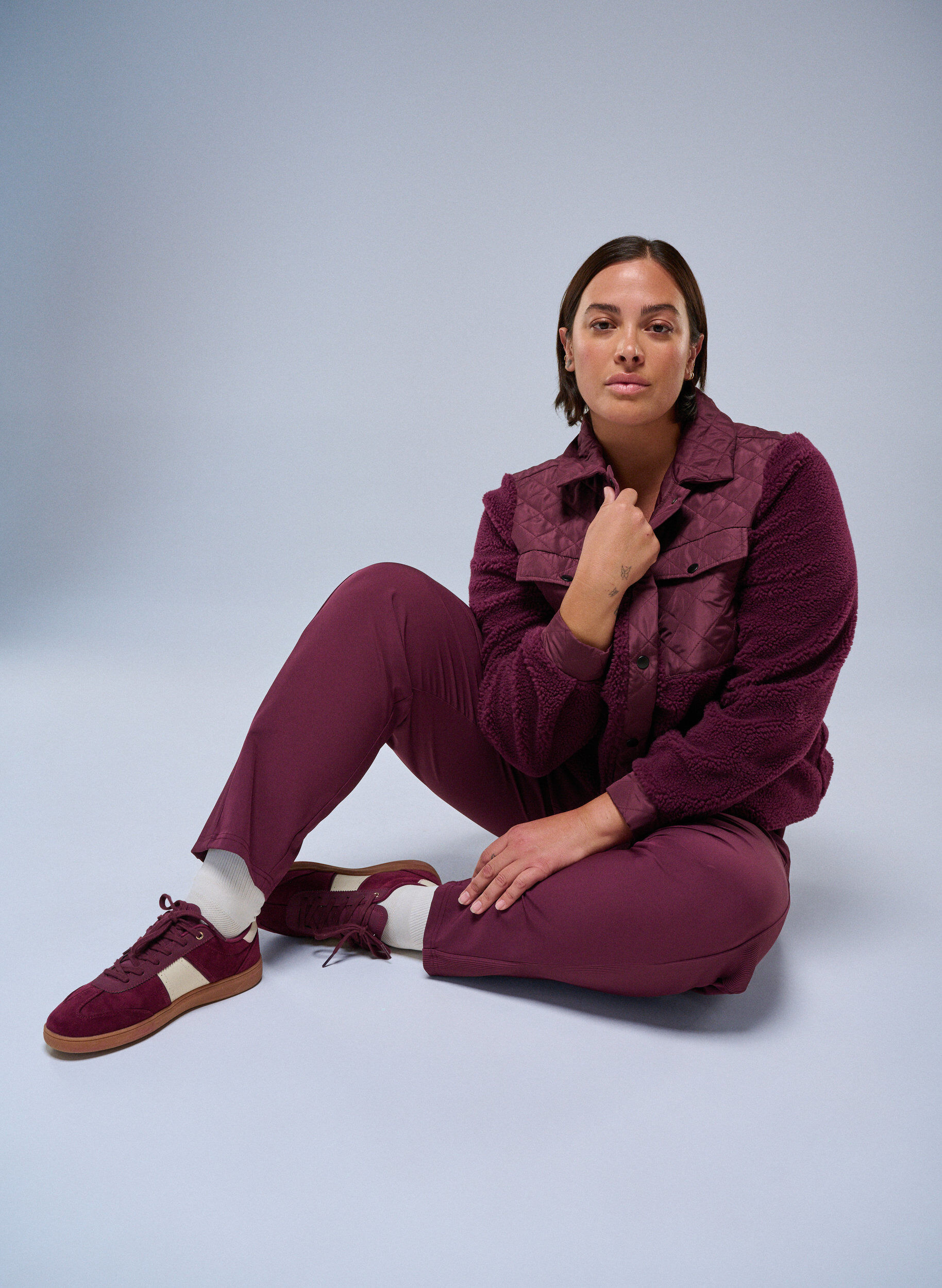 Veste polaire avec d&eacute;tails matelass&eacute;s