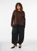 Blouse en jersey avec dentelle, Marron, Model image number 1