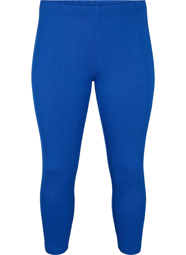 Leggings basiques longueur 3/4 en viscose, Bleu, Packshot image number 0